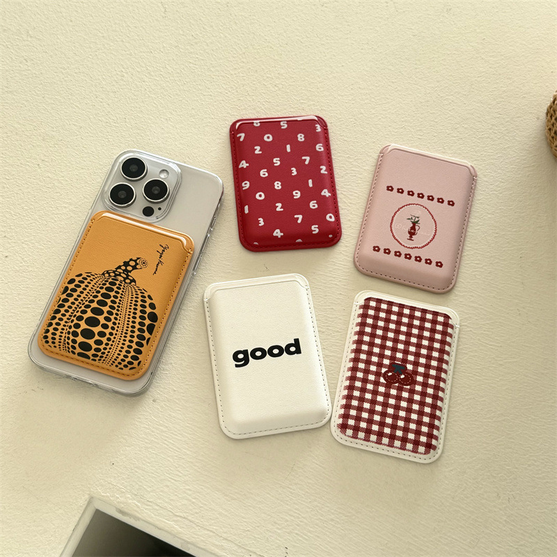 Phone Accessories For Teens - Portefeuille magnétique en cuir PU motif