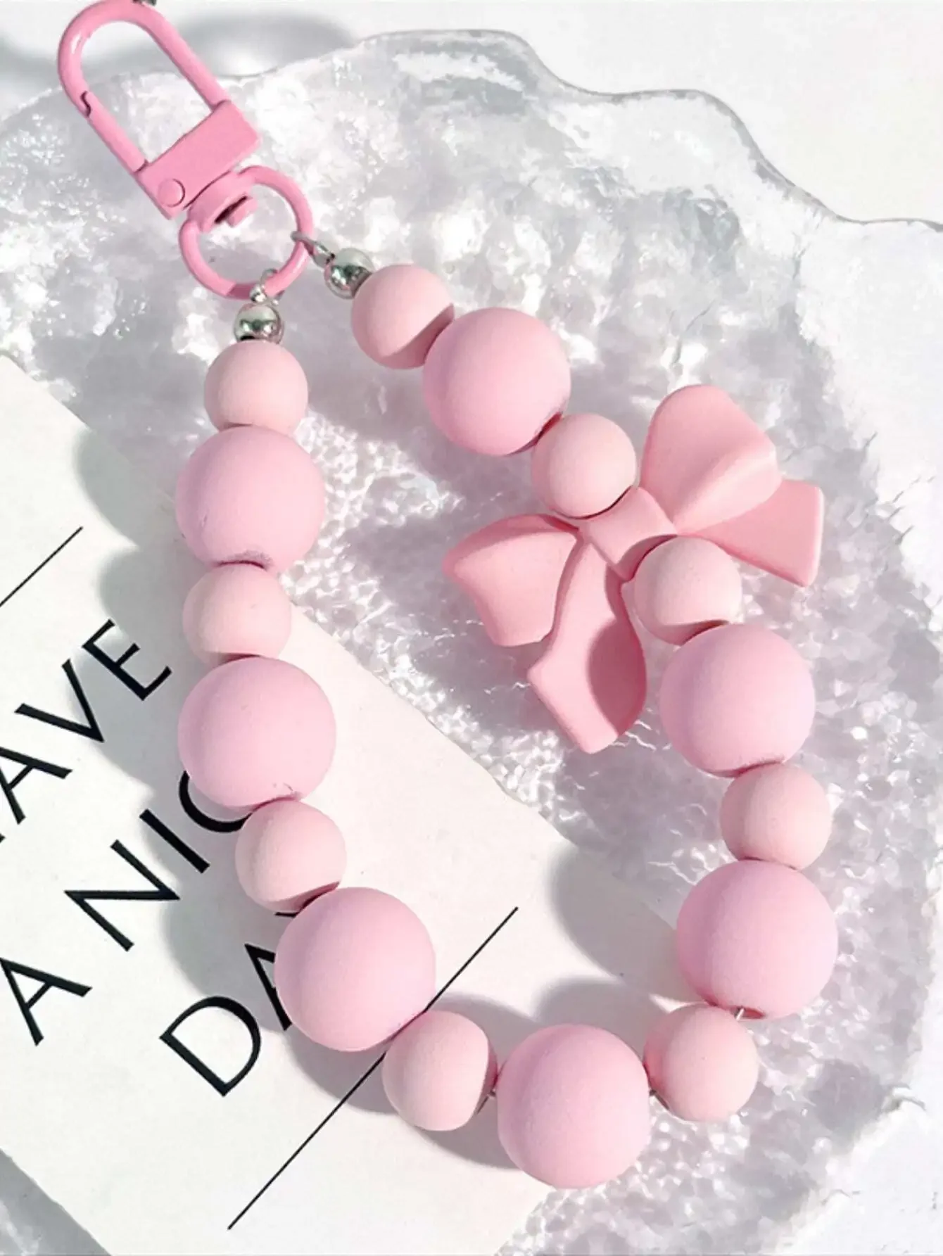 Phone Accessories For Teens - 1 pièce Porte-clés rose avec nœud
