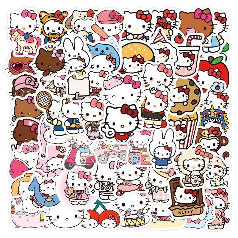 Phone Accessories Supplier - 100 autocollants Hello Kitty, accessoires d'impression